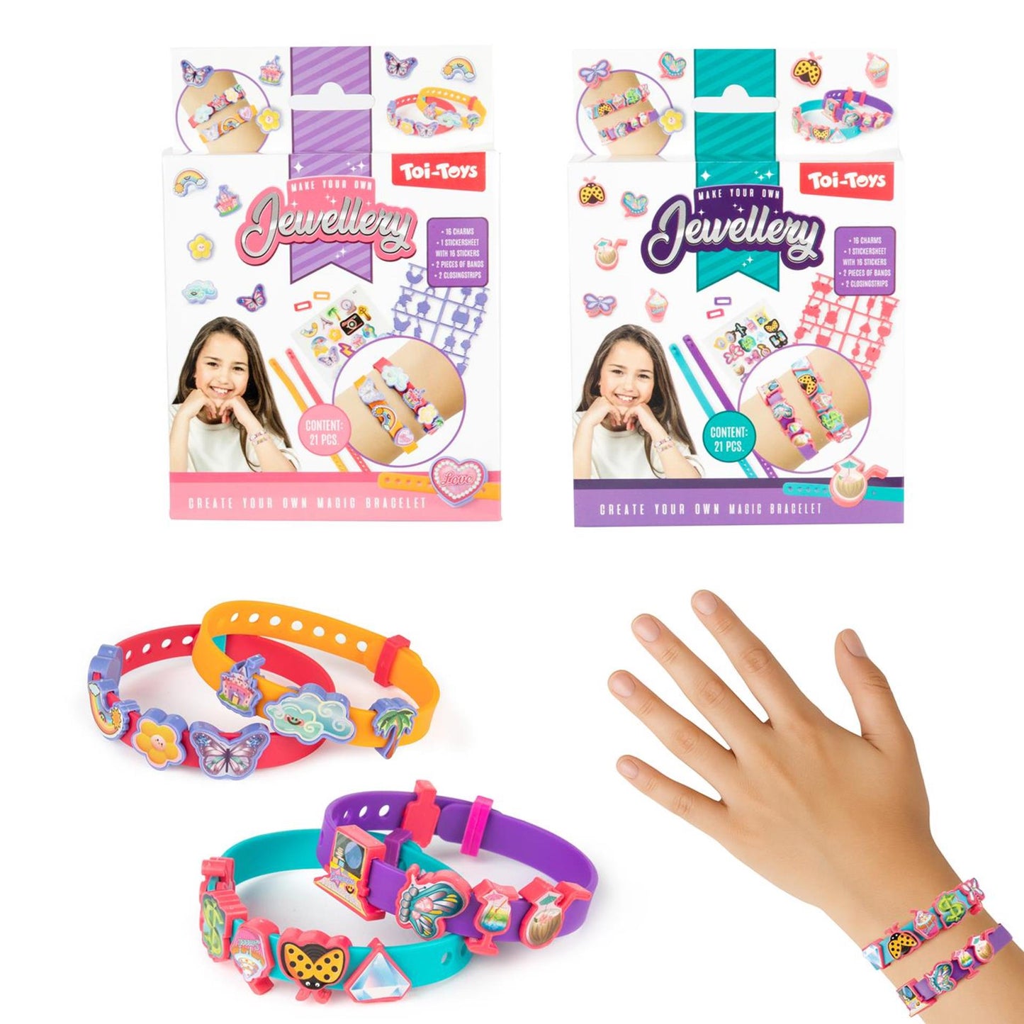 Réalisez 2 bracelets Toi-toys avec des autocollants
