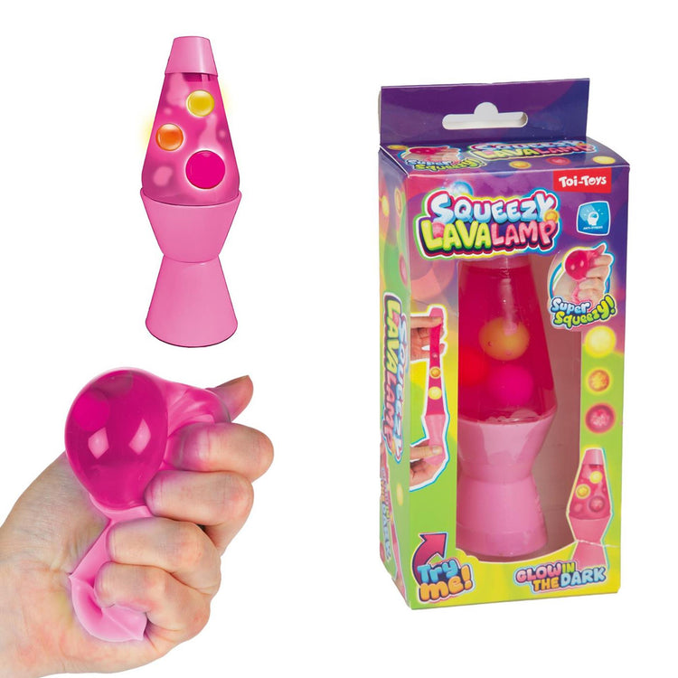 Toi-toys lampe à lave à presser qui brille dans le noir 12cm
