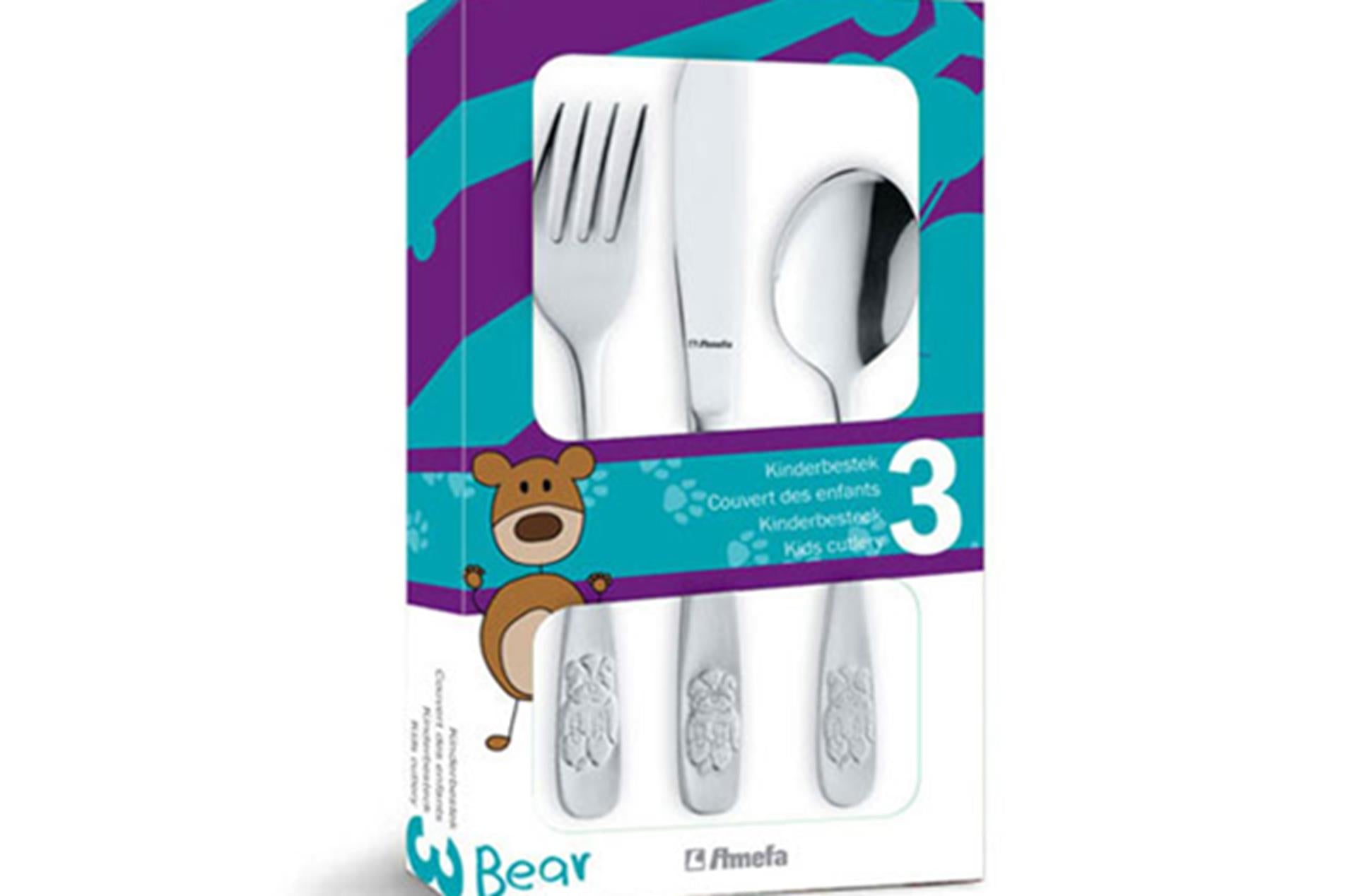 Amefa set de couverts enfant ours 3 pièces