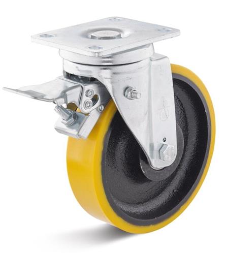 Roue pivotante Torwegge + frein heavy duty 250x60mm