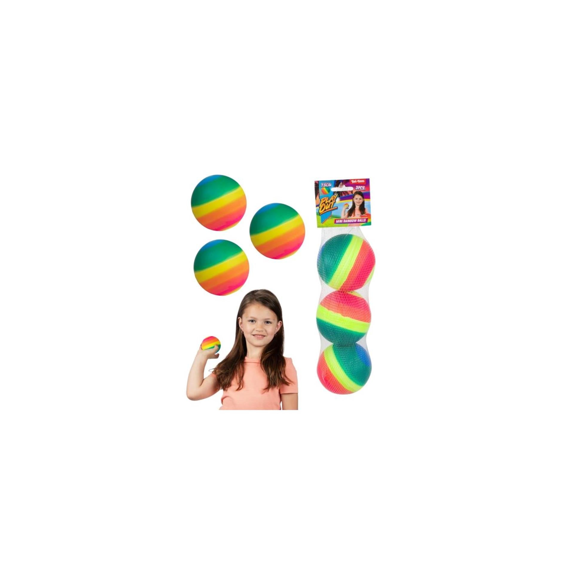 Toi-toys boules arc-en-ciel 3 pièces 7,5cm