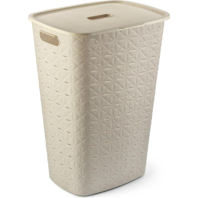 Panier à linge Curver Softex avec couvercle 56L Chalk White