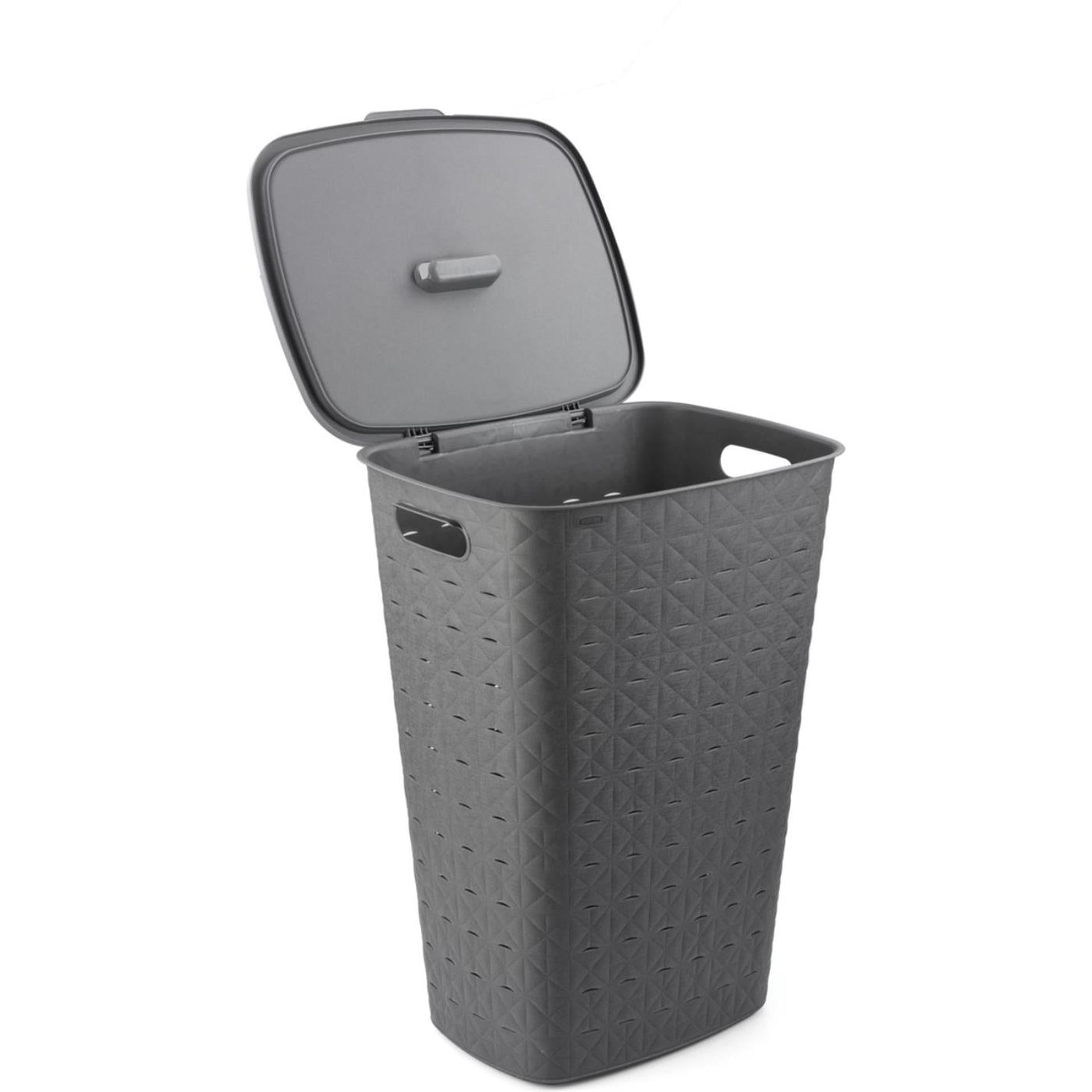 Panier à linge Curver Curver Softex avec couvercle 56L anthracite