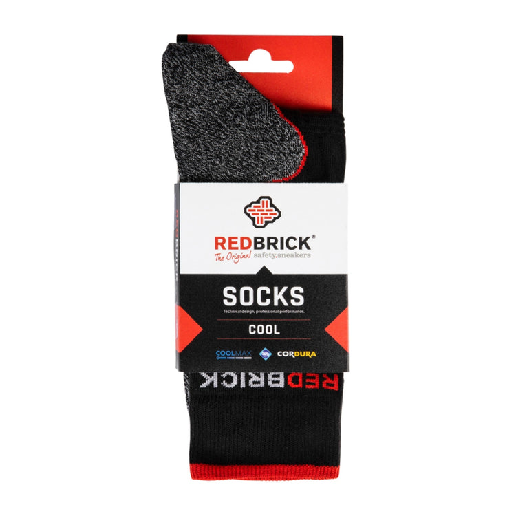 Chaussettes cool d'été en brique rouge 25104 | gris noir | taille 42 - 00.083.022.39
