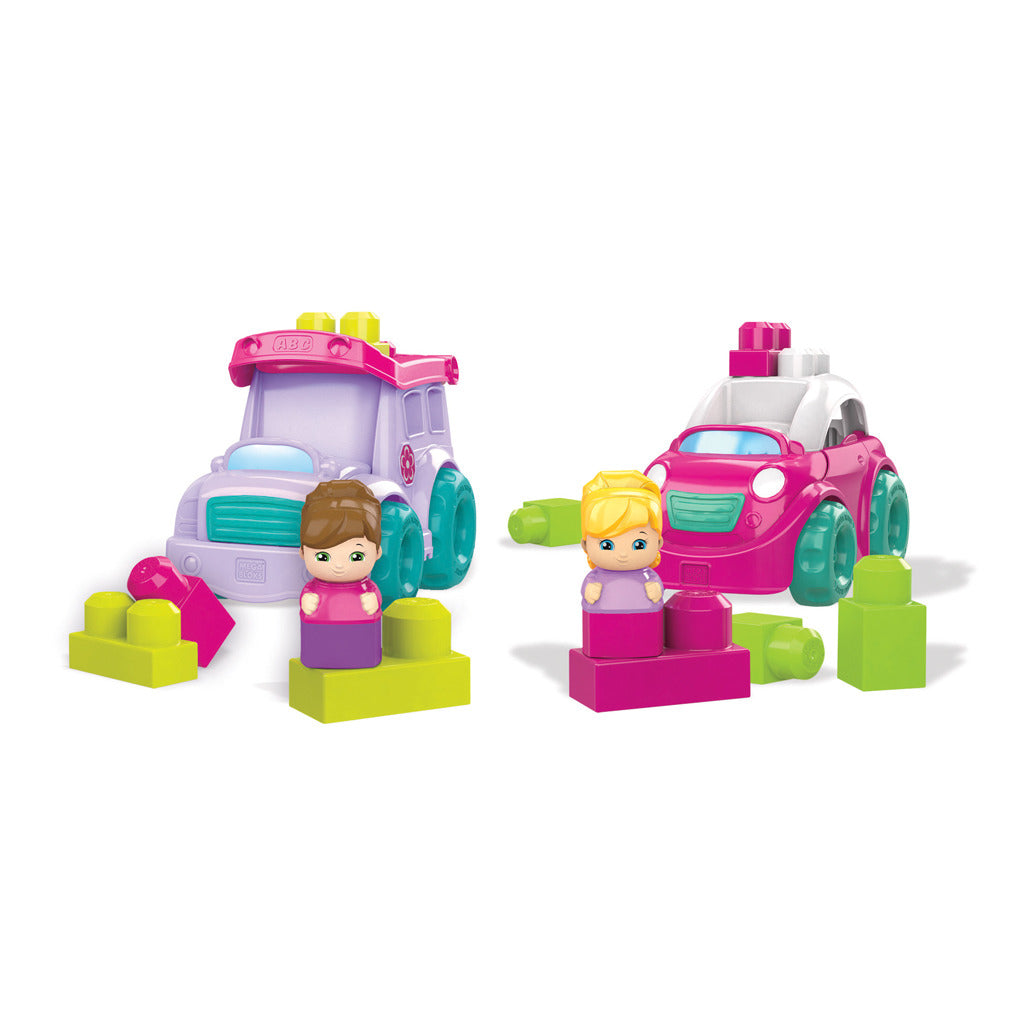 Mega Bloks petit véhicule + figure rose