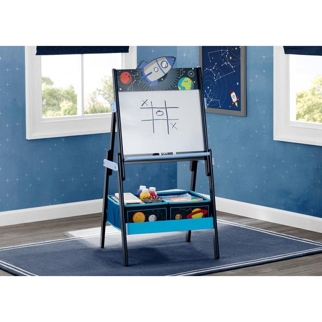 Delta Children Space Adventures TE87544SA Blanc magnétique en bois + espace de rangement