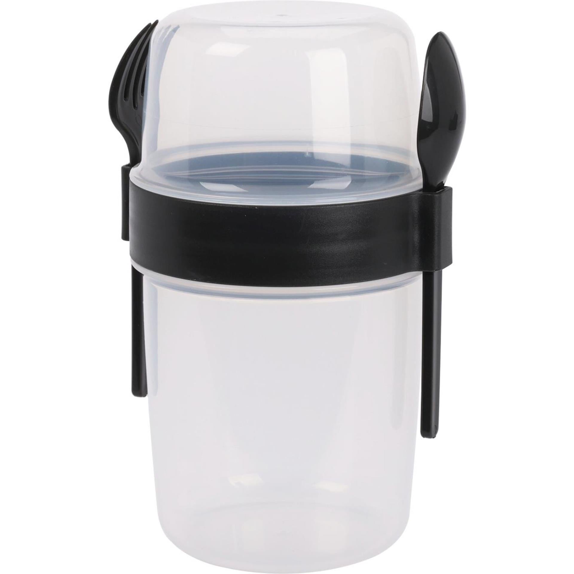 Excellente tasse à salade en plastique avec couverts 1100ml