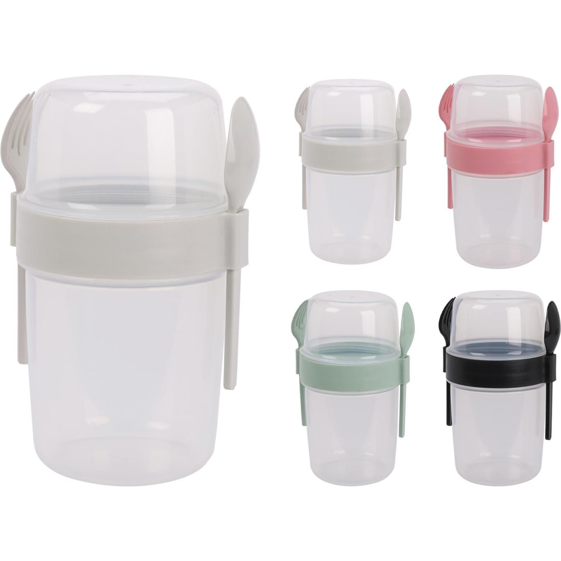 Excellente tasse à salade en plastique avec couverts 1100ml