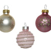Decoris Boules de Noël 3cm 9 pièces verre rose champa