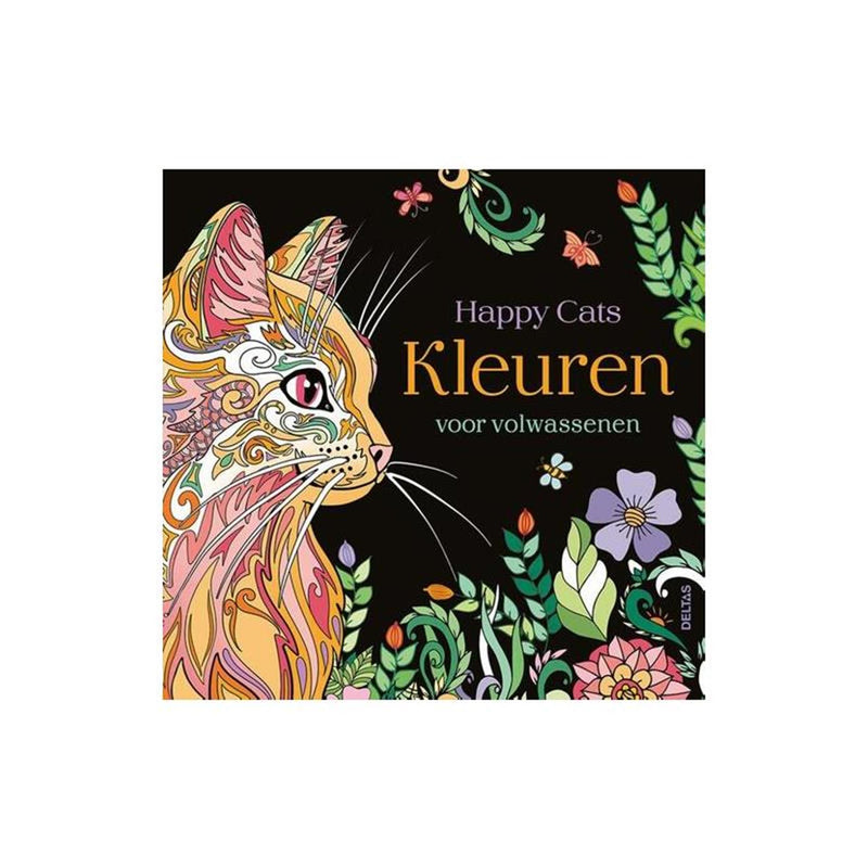 Deltas chats heureux - coloriage pour adultes