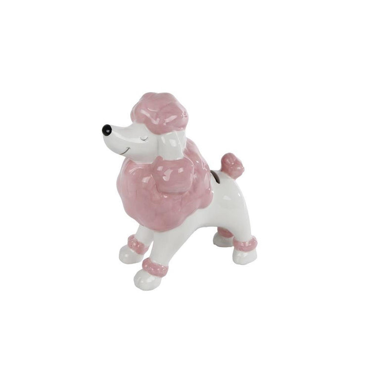 Cosydecor tirelire caniche rose tendre 16,5x9x18cm