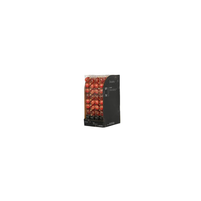 Decoris Boules de Noël en verre Noël rouge Ø3cm mix transparent brillant mat tube de 9 pièces