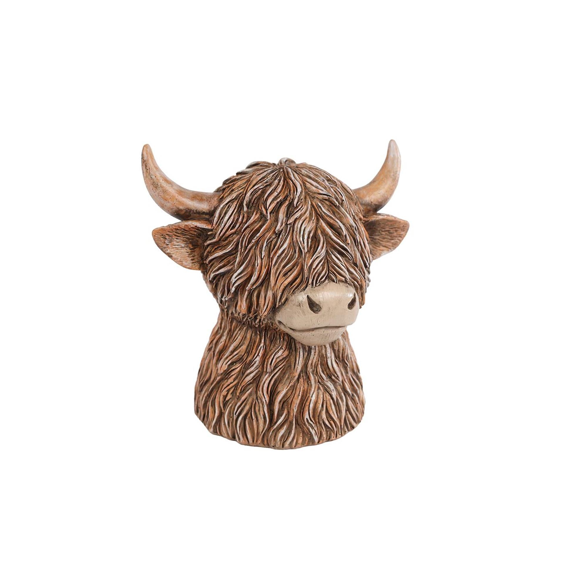 Z1 tirelire highlander marron 11x11x12cm