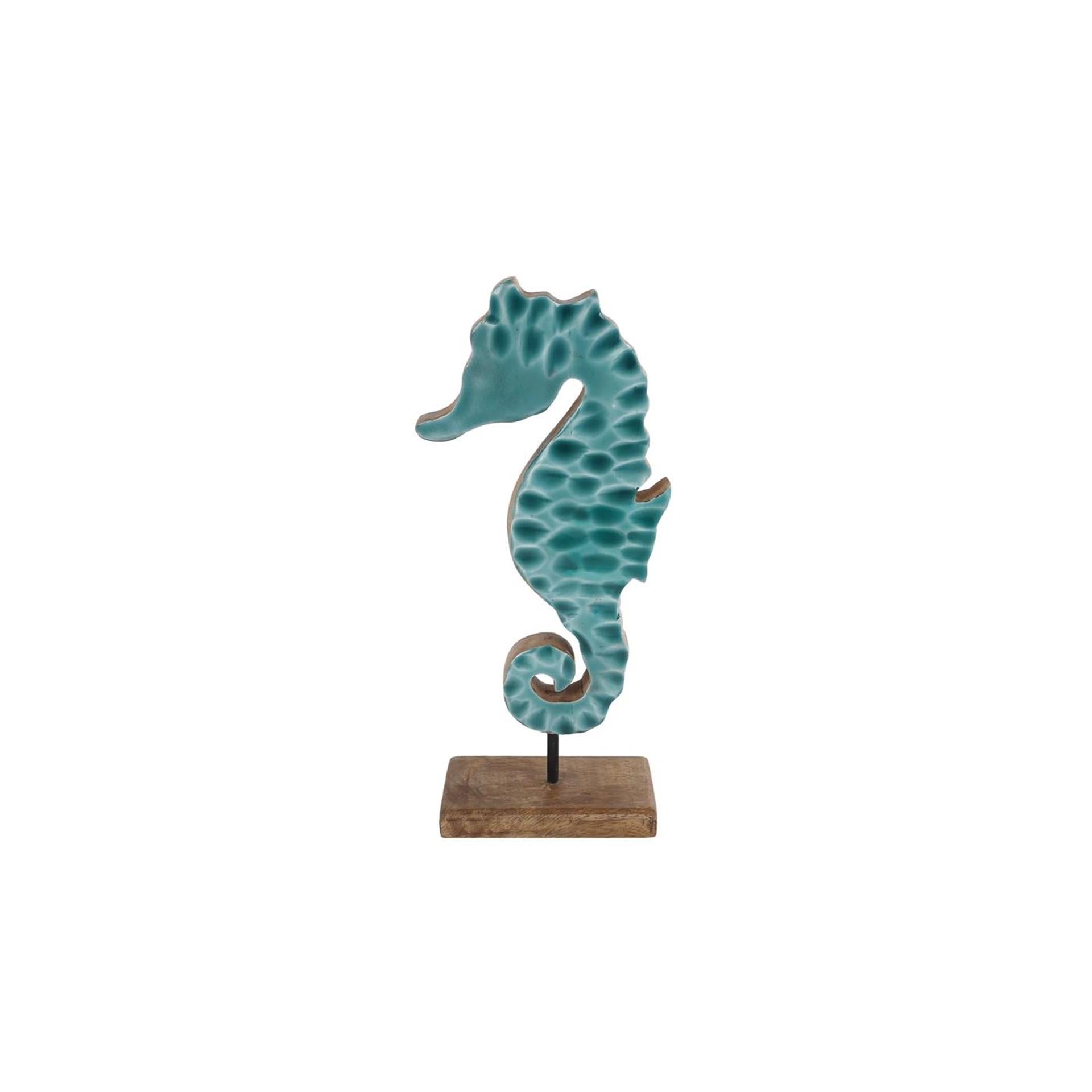 Sculpture hippocampe sur socle 13x6x30cm