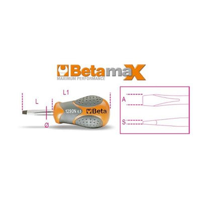 Tournevis plat bêta 6,5x30mm 1290n (tronqué)