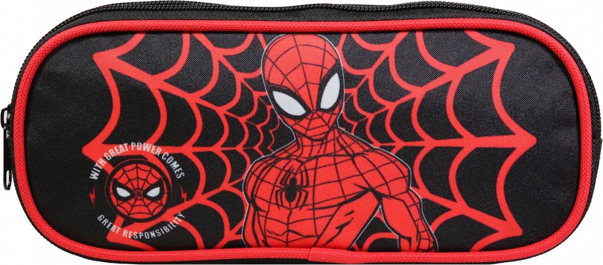 Trousse à crayons Jim Jam Spiderman Pen Case 2 compartiments avec 2 fermetures éclair