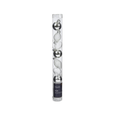 Decoris Boules de Noël mini dia3cm verre argent 9pcs