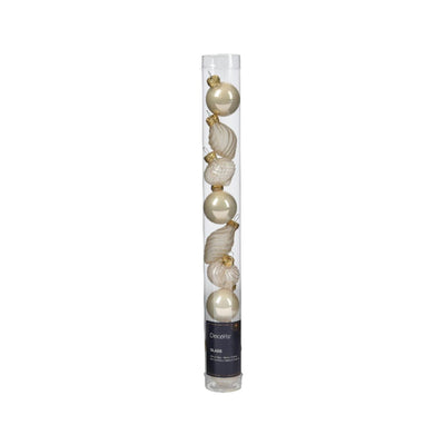 Decoris Boules de Noël mini dia3cm perle de verre 9pcs