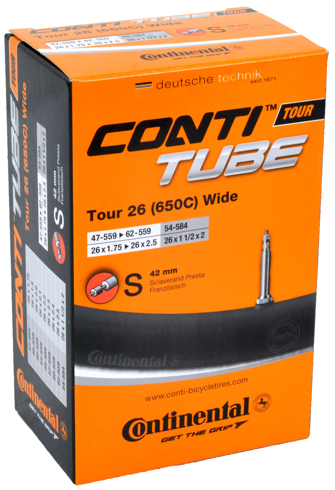 Tour de tube intérieur continental 26 pouces 47 62-559 SV42mm