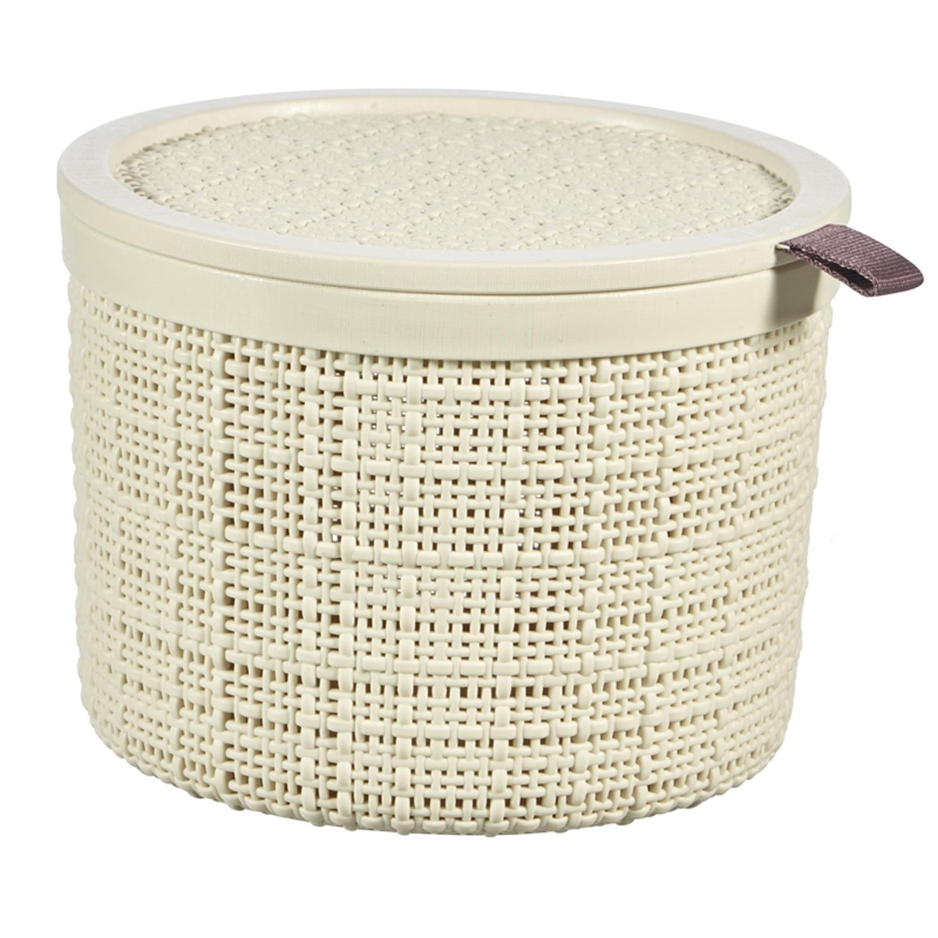 Panier en jute Curver rond 2l blanc cassé