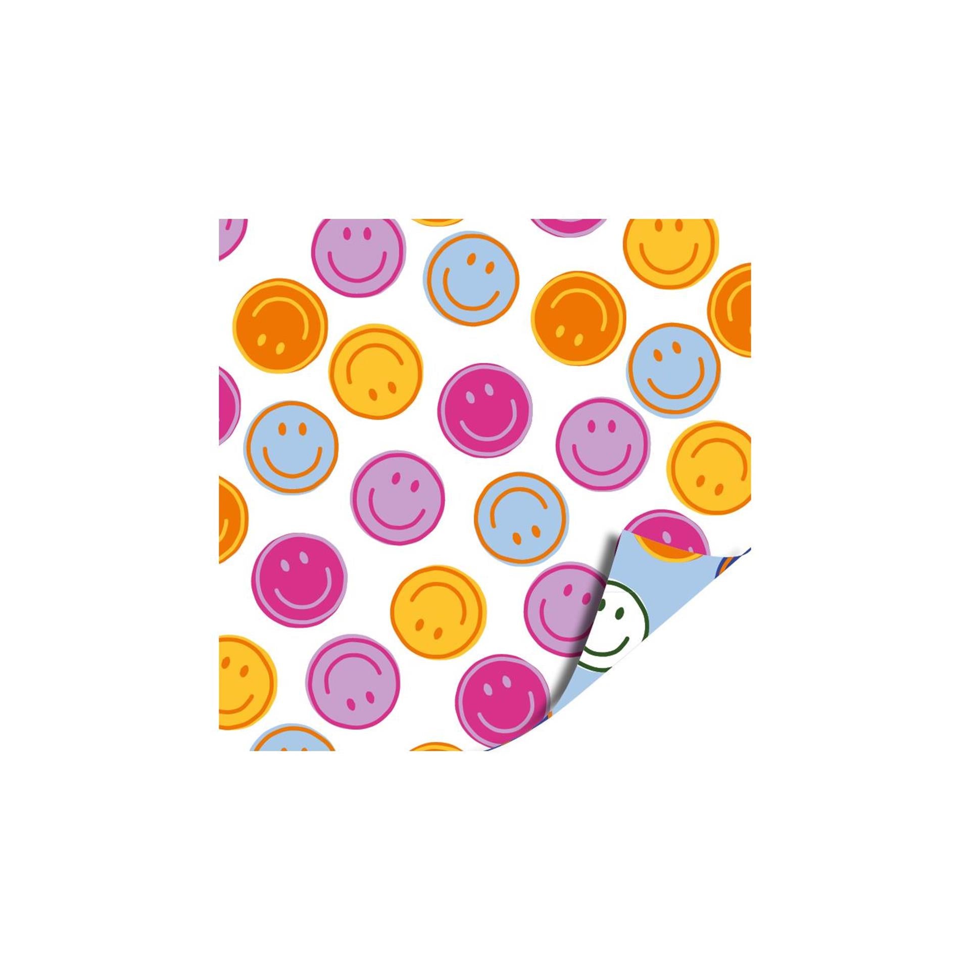 Rouleau de compteur de plan de caisse 50cm 100m smileys rose bleu