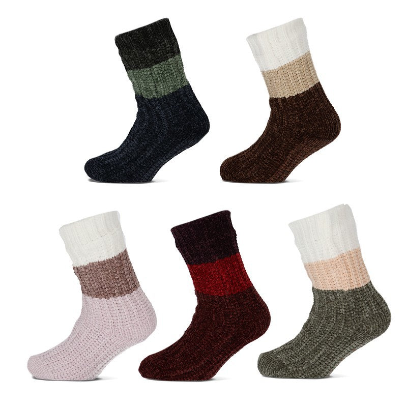 Homesocks basset chenille color block assortiment 30 paires