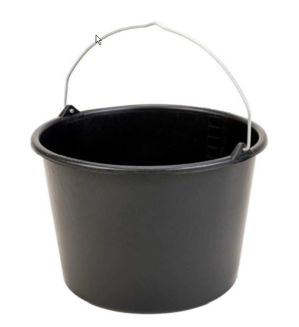 Seau de chantier plastique noir 12l