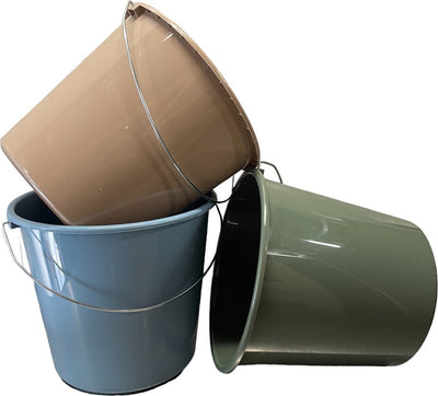 Seau ménager en plastique 10 litres couleurs éco | 25 pièces
