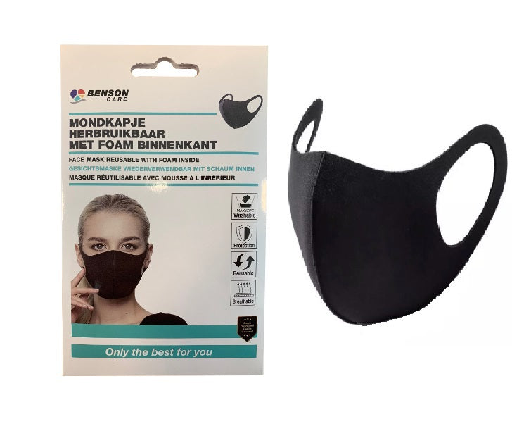 Masque bouche-nez réutilisable mode noir