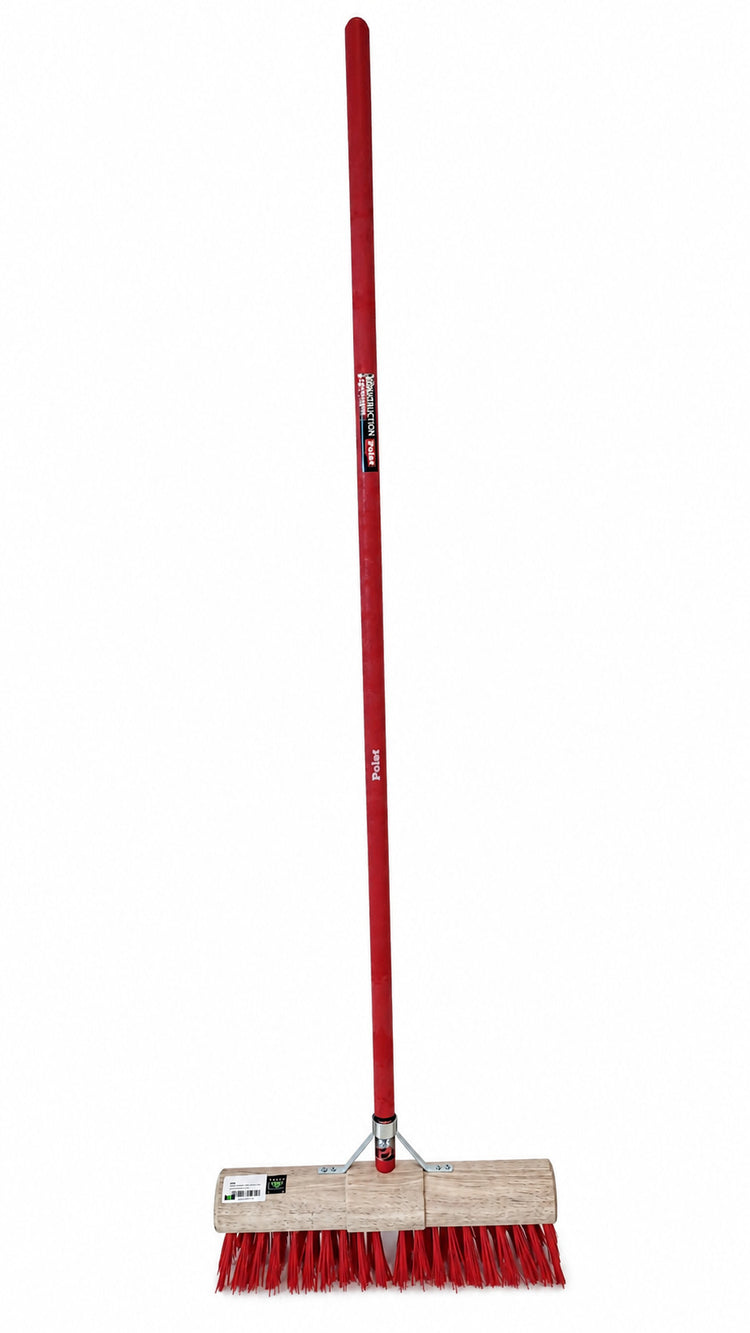 Mm eurotool products balai municipal 45cm rouge mm plus manche en fibre de verre 150cm