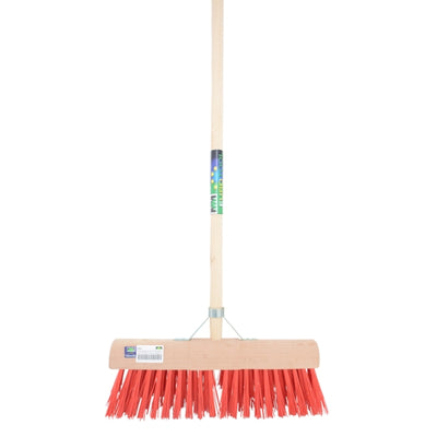 Balai municipal Mm eurotool 45 cm en fibre synthétique rouge, manche Mmsteel 140 cm