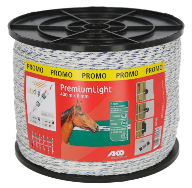 Cordon de choc léger Ako premium blanc-bleu 6mm 400m