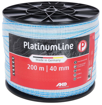 Ako Platinumline ruban d'avertissement 40 mm blanc et bleu 200m