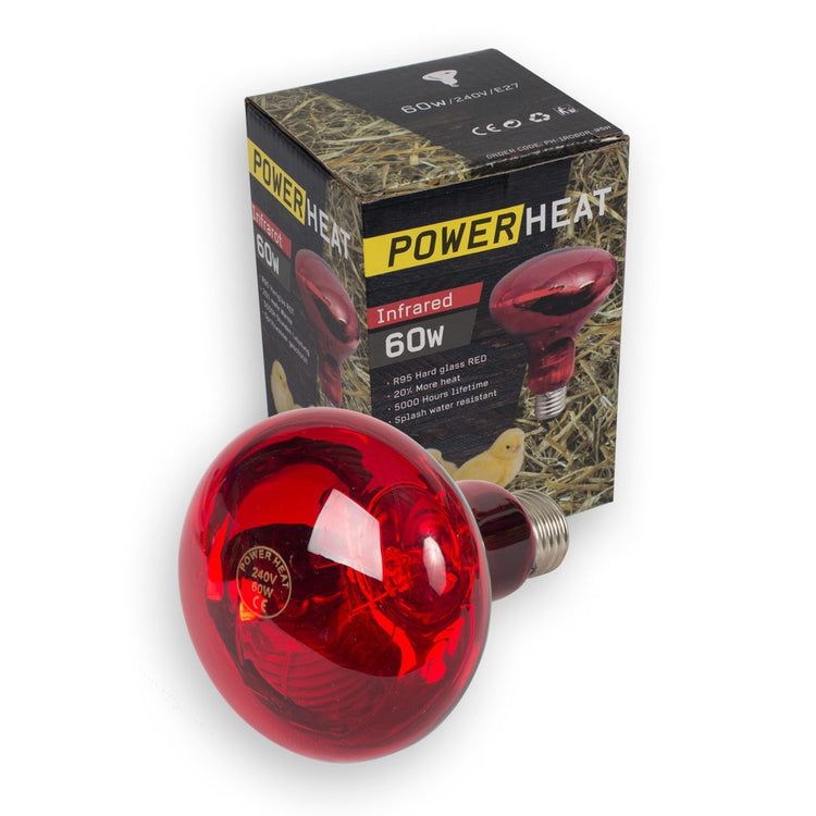 Lampe chauffante powerheat 60w rouge