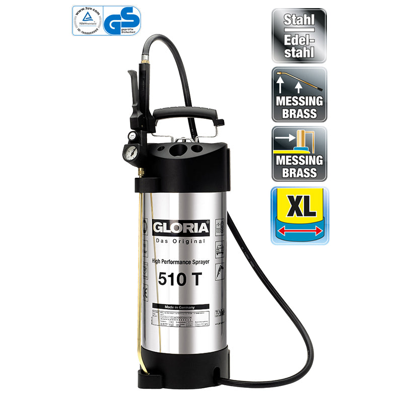 Pulvérisateur à pression Gloria 510t inox 10 litres