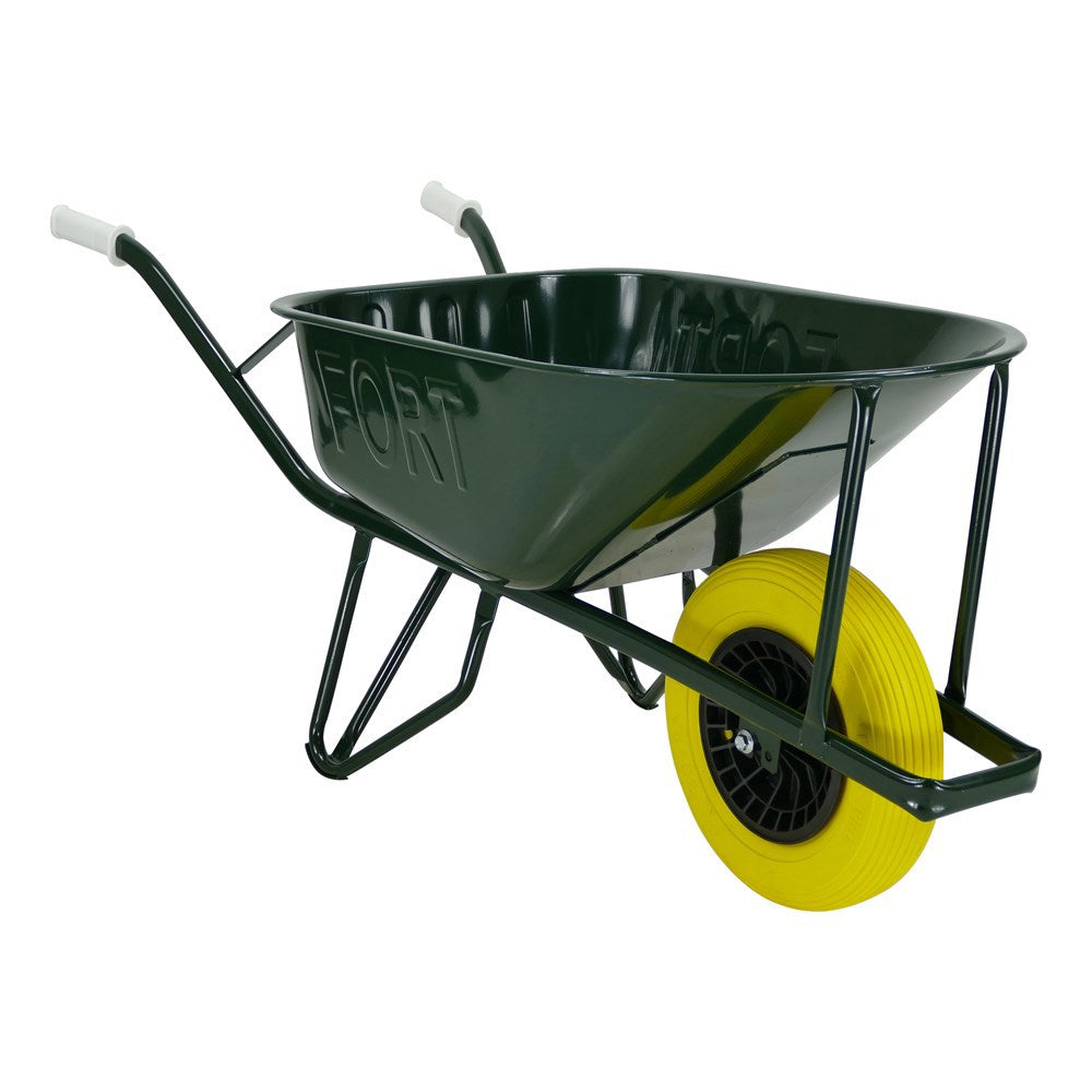 Fort products brouette 80l plaque double fond peinte plus roue