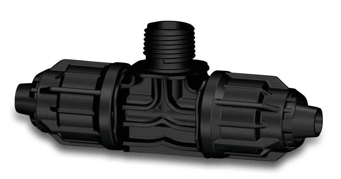 Produits pièce en t 90 pp 16 mm q j x3 4 mâle dr 6bar noir v tuyau d'irrigation