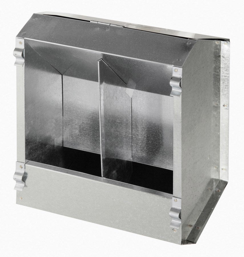 Kerbl mangeoire automatique pour lapins 2 compartiments en métal 3l