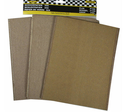 Benson products papier de verre sec fin moyen grossier a 30 feuilles