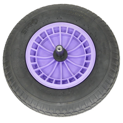 Roue Fort 480400x8 pneu 4 plis jante plastique lavande axe 20cm