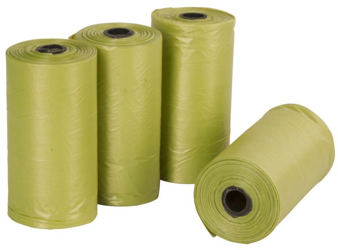 Sacs à déjections canines vert 4x20pcs biodégradables