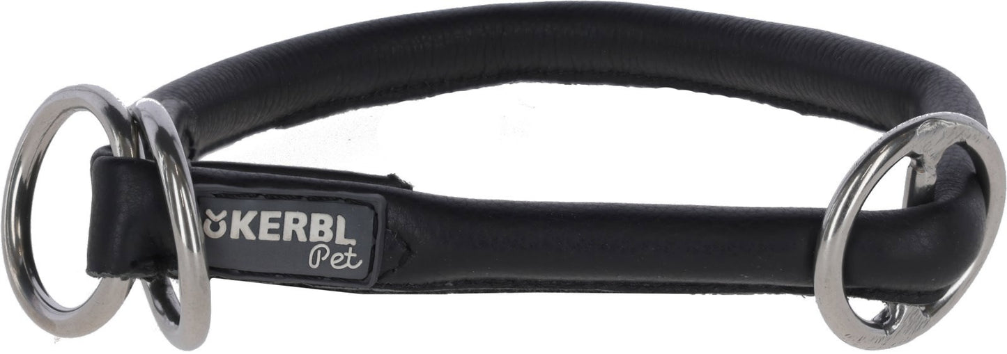 Collier en cuir de vache Roma avec bouchon 55 cm 8 mm noir