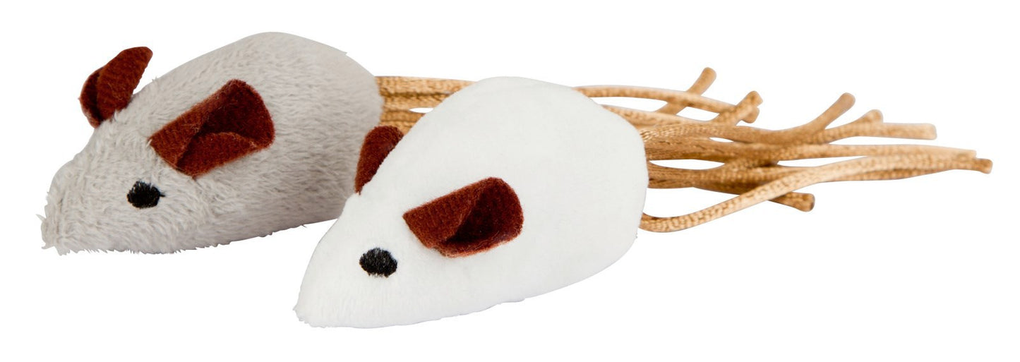 Souris gris blanc 7cm 2 pièces