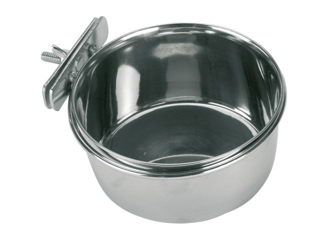 Kerbl récipient inox 300 ml 12 cm fixation à vis pour oiseaux