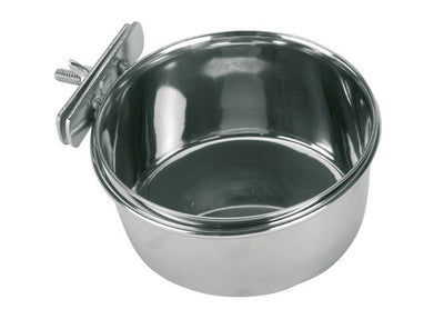 Kerbl récipient inox 300 ml 12 cm fixation à vis pour oiseaux