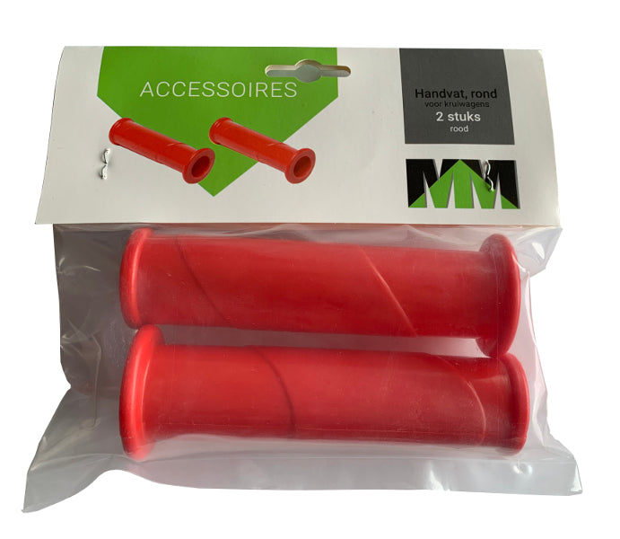 Poignée Mm ronde rouge 2 pièces