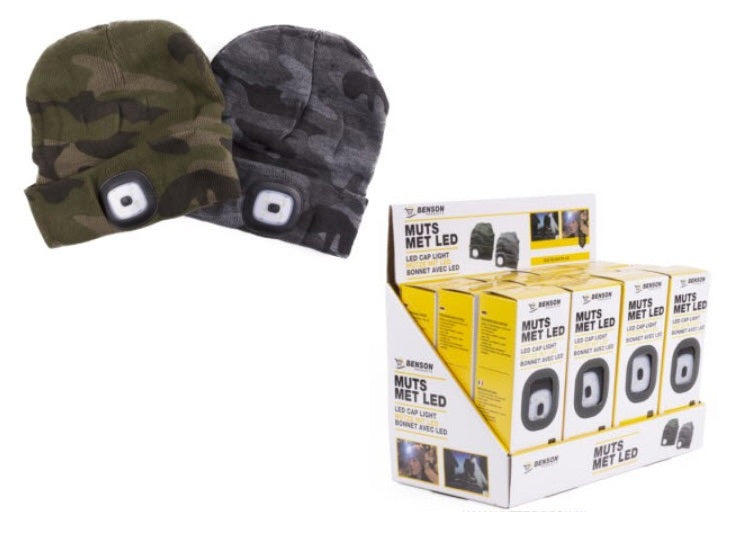 Produits bonnet commando tricoté couleur camouflage avec lampe LED
