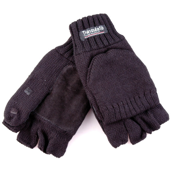 Manchon de gants à rabat anthra noir xl