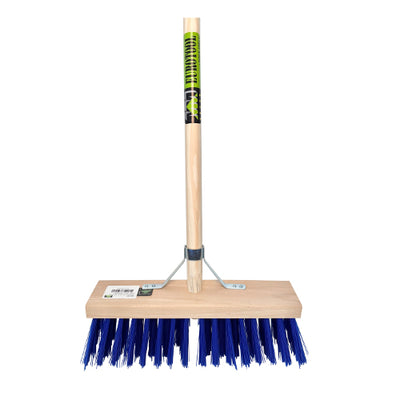 Balai d'écurie Mm Eurotool PVC bleu 36cm manche FSC porte-bâton 150cm