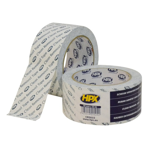 Hpx ruban de construction de chemin de plâtre propre amovible blanc 50cmx33m